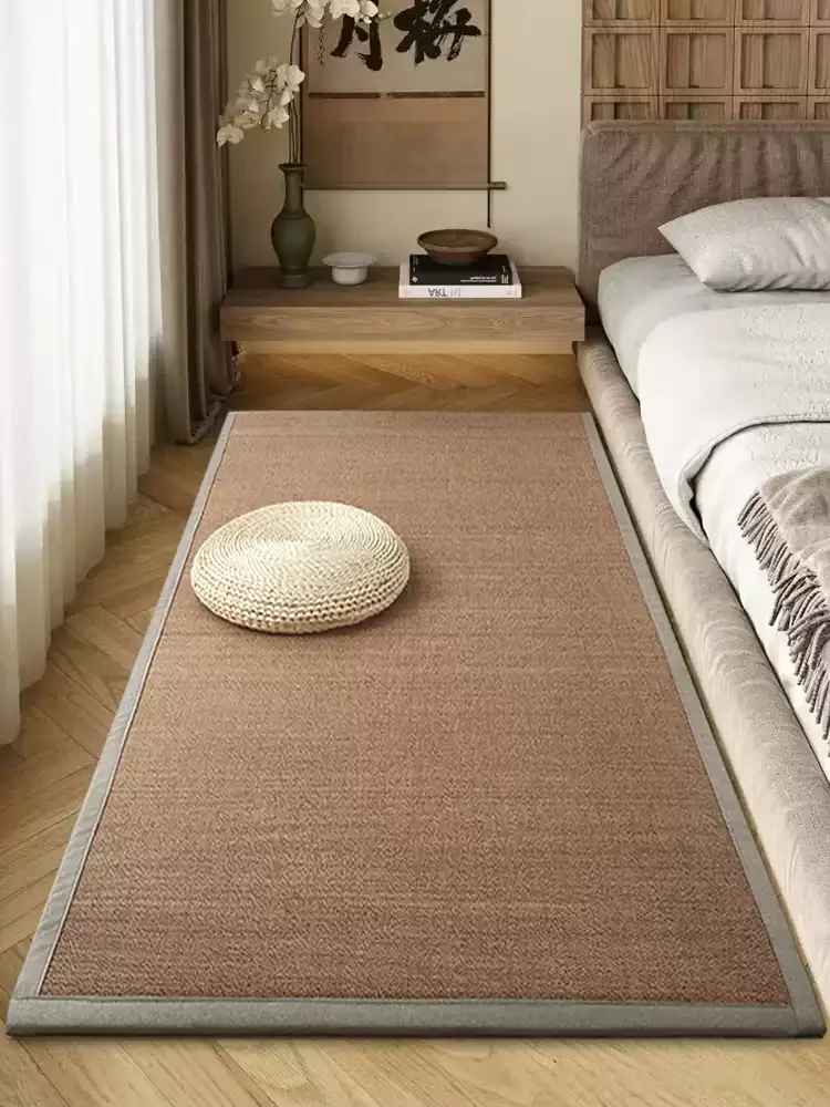 Japanese Tatami Bamboo Mat - Summer Floor Cushion with Non-Slip Base, Zen Style Bedside Rug for Living Room & Tea Ceremony Decor