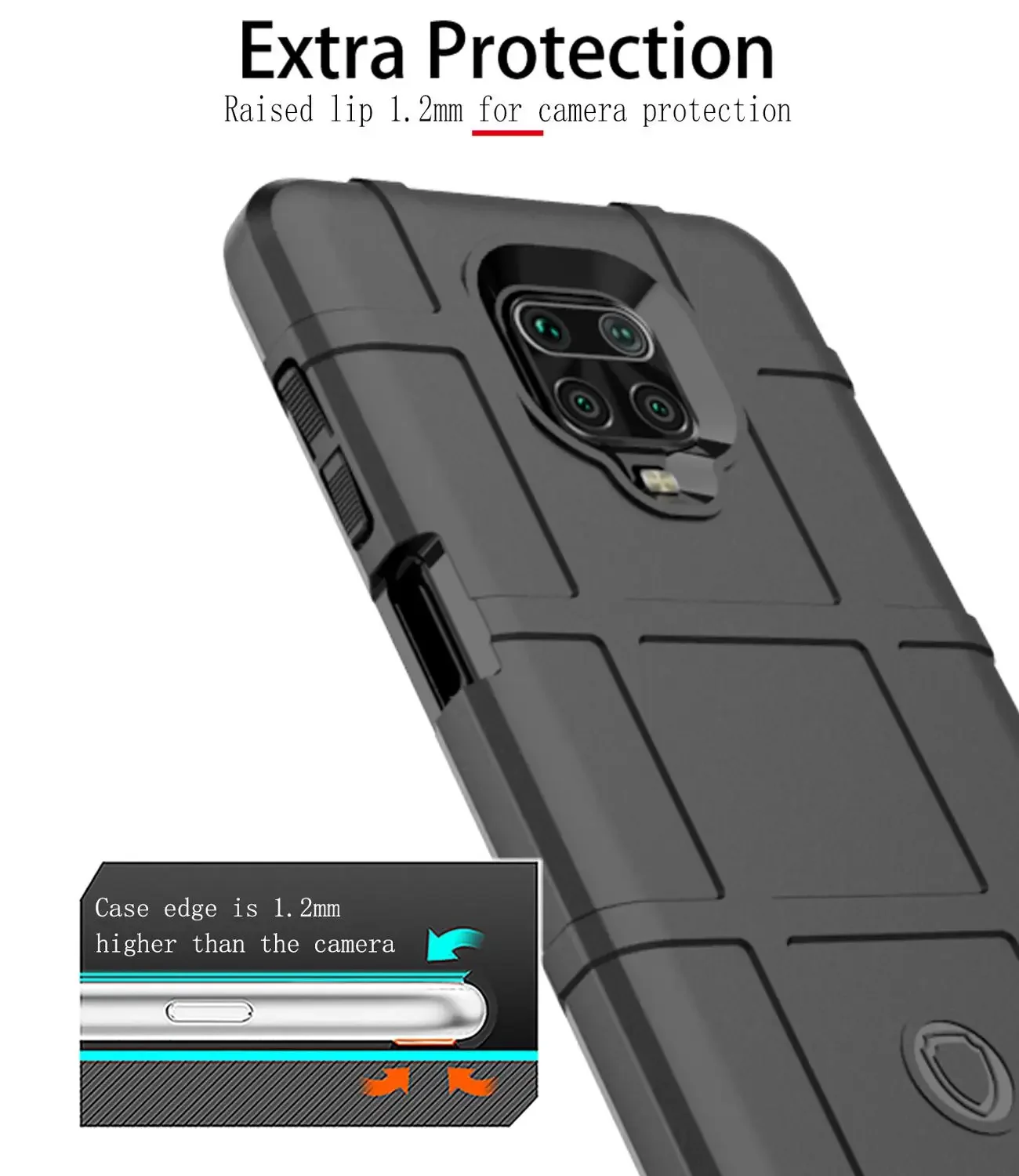 Funda a prueba de golpes, funda protectora resistente para teléfono Xiaomi Redmi Note 8 9 Pro 9S 9C, Fundas de silicona TPU suave