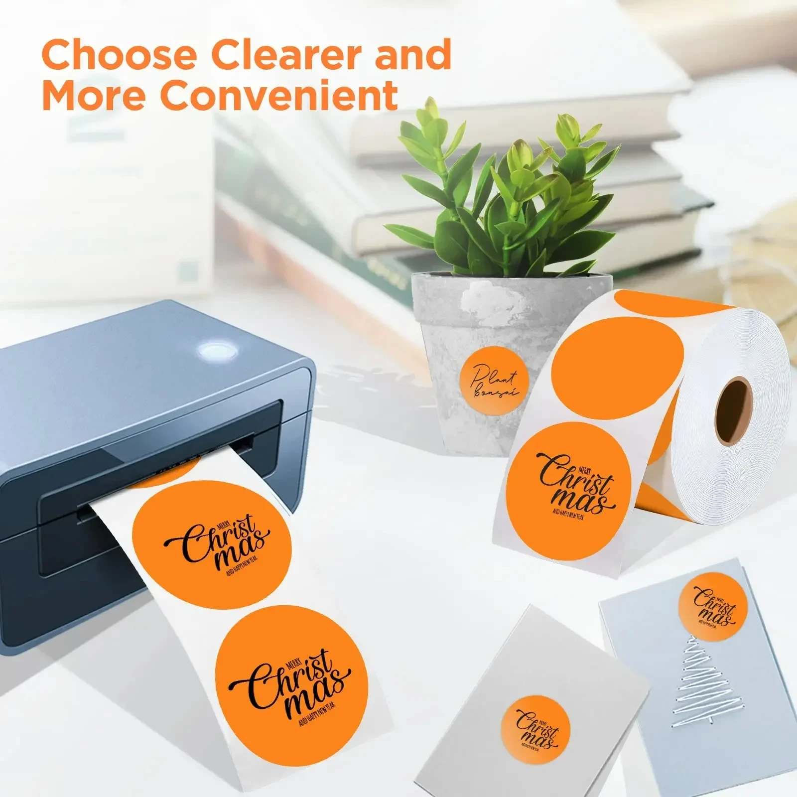 الملصقات الحرارية الدائرية الملونة مناسبة للاستخدام المنزلي والمكتبي، وملصقات العناوين، وبريد الملابس، وما إلى ذلك