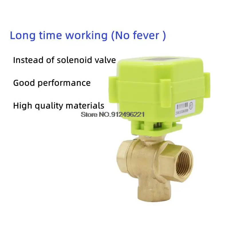 

High Quality 1/2" 3/4" DN15 DN20 Electric Ball Valve Brass Air Conditioning Floor Heating Solenoid Valve Three-Way AC220V