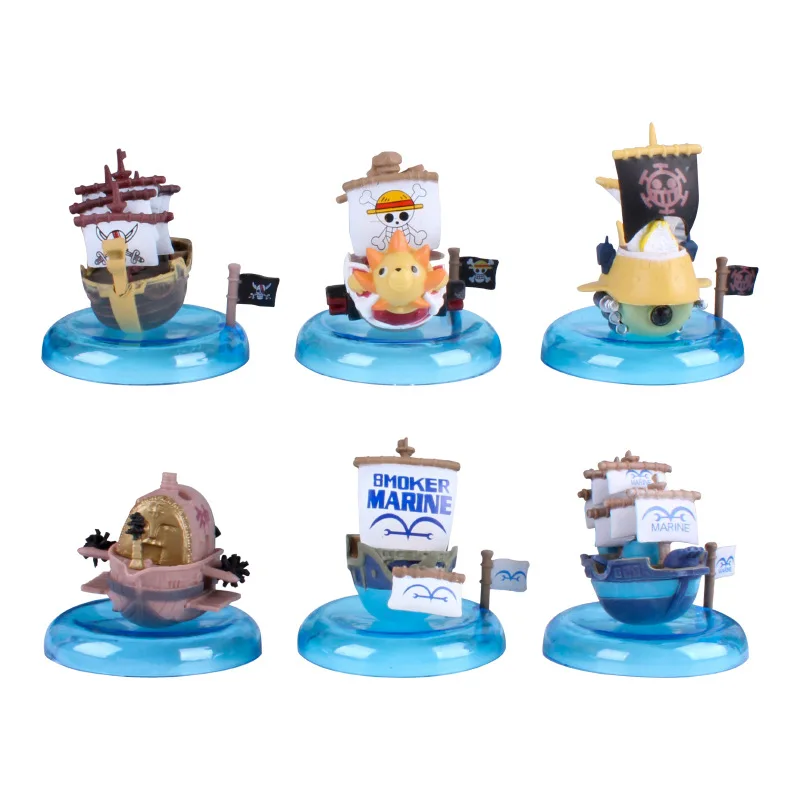 Anime One Piece Pirate Ship Thousand Sunny Going Merry Blackbeard Pirates Boats PVC Action Figures Collectible Model Toys Doll