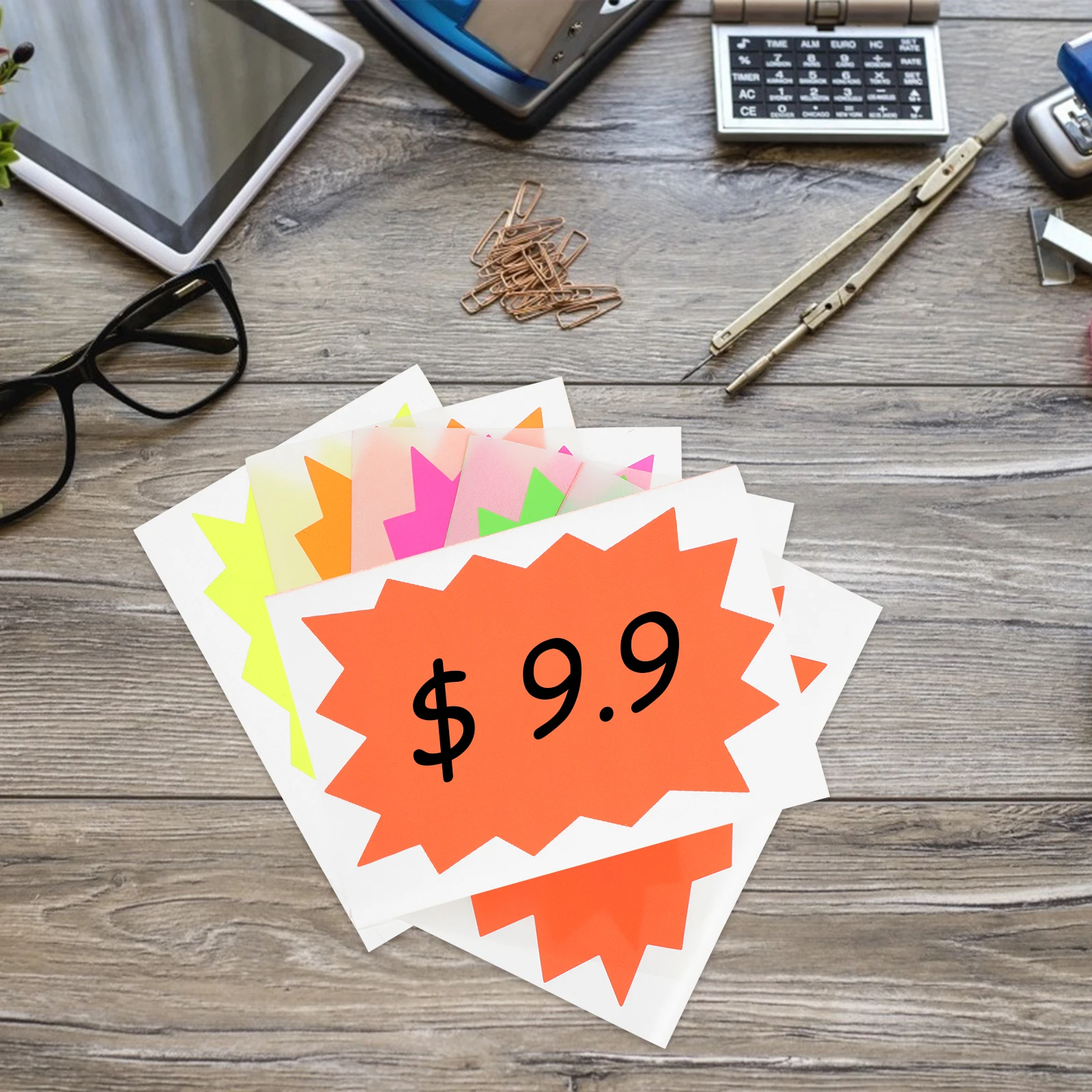 

Fluorescent Stickers Decorative Self-Adhesive Labels For Diy Gift Bag Price Tags Craft Explosion Pattern Paper File Labels