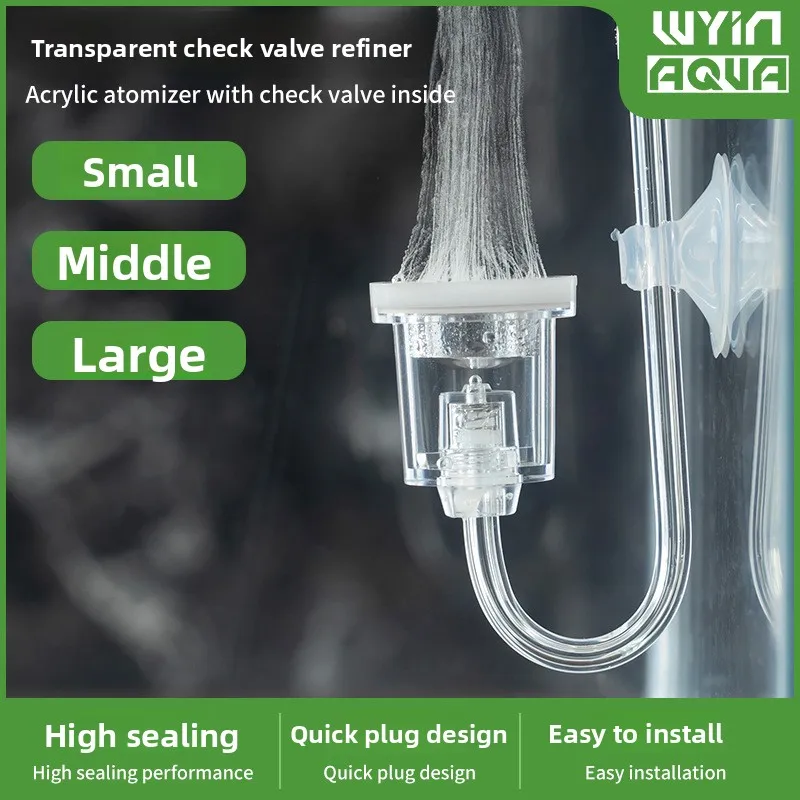 

WYIN AQUA All-in-One Acrylic CO2 System: Bubble Counter + Check Valve + Diffuser - Transparent U-Shape Tube for Planted Aquarium