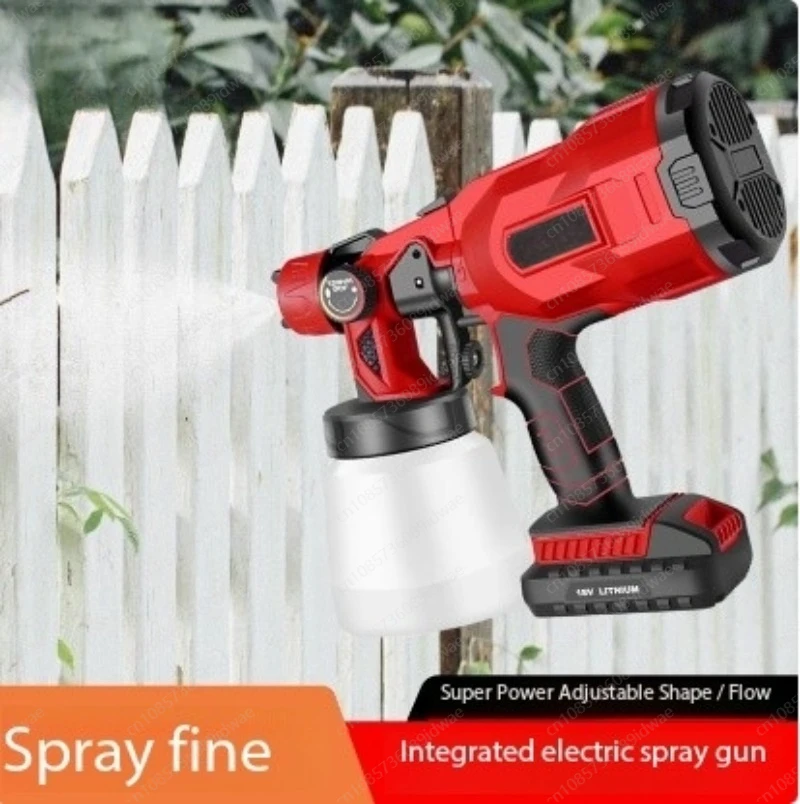 850W 18V/220 Electric Spray Gun Cordless Household Paint Sprayer Furniture Steel Coating Airbrush 4 Nozzle HVLP For For Home DIY