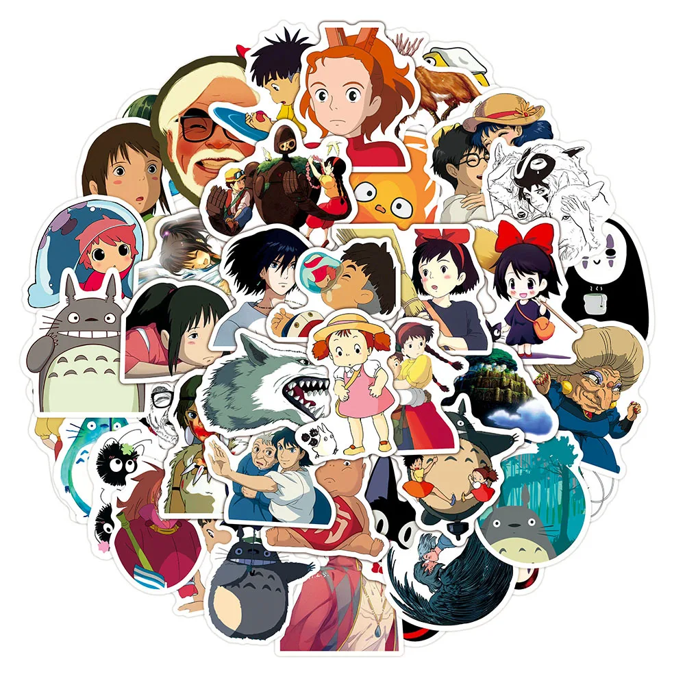 50 قطعة من ملصقات هاياو ميازاكي أنيمي كارتون جرافيتي ملصقات حماسي بعيدا