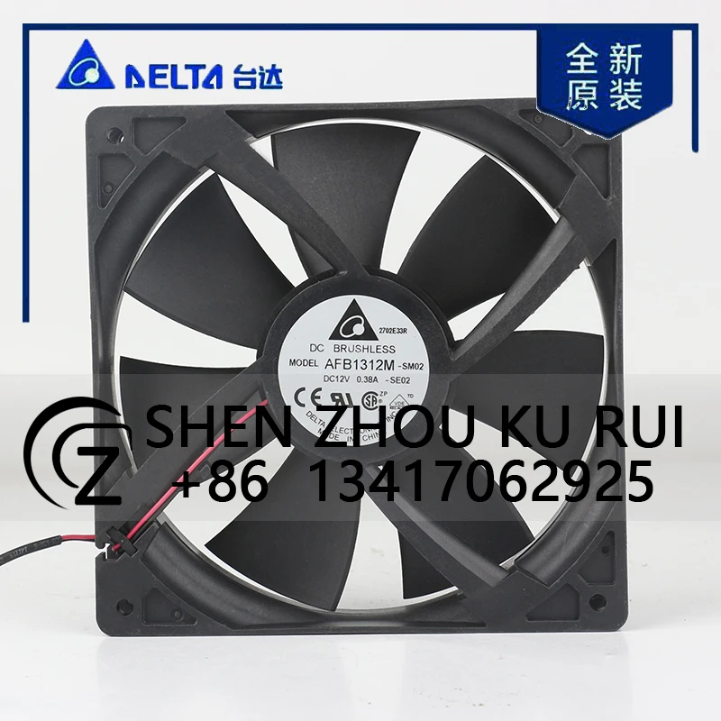 

Original Delta AFB1312M-SM02 24V 48V DC 12V 0.38A AC EC 13525 135X135X25MM 13.5CM Dual Ball Computer 2-wire Inverter Cooling Fan