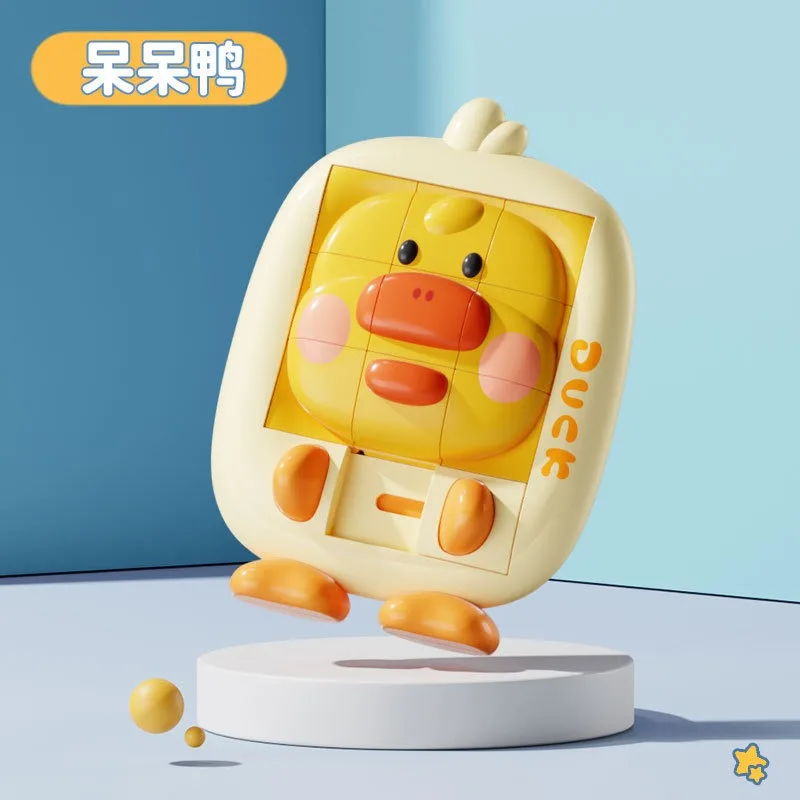 漫画の動物のスライドパズルおもちゃ 論理的思考トレーニング チャレンジ 知的3Dパズル 思考能力を高めるゲーム