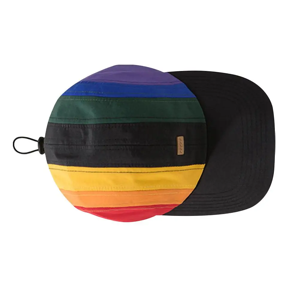 

Rainbow Baseball Cap Hats Summer Drawstring Hat Outdoor Women Men Cotton Ponytail Hole Stylish PortableReusable