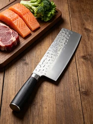 Forged Japanese Chef Knife Professional Kitchen Slicing Meat Cleaver Cooking Nakiri Knife with Wood Handle