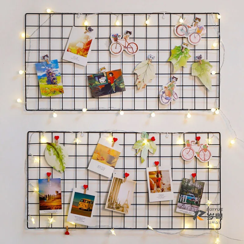 

Nordic Iron Wall Holder, Photo Frame, Postcards, Ins Home Decoration Grid, DIY Art Display, Storage Rack, Shelf Organizer