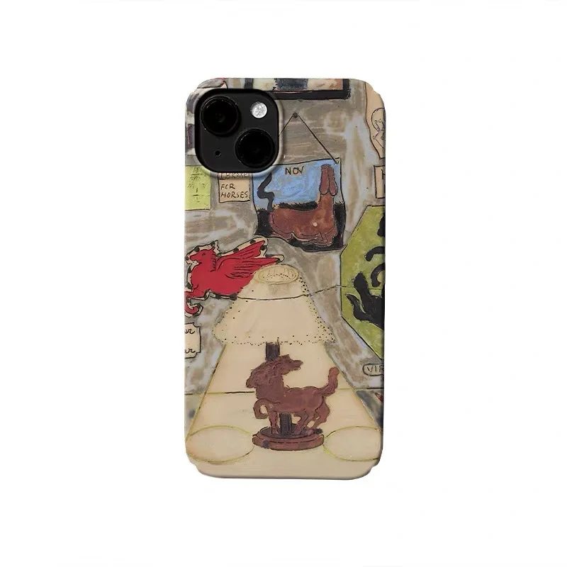 

Abstract Painting Cartoon Horse Phone Case for IPHONE 17 Air 16E 15 PROMAX 14Plus 13 12 MINI 11PRO 16Plus XR Acrylic Phone Cover