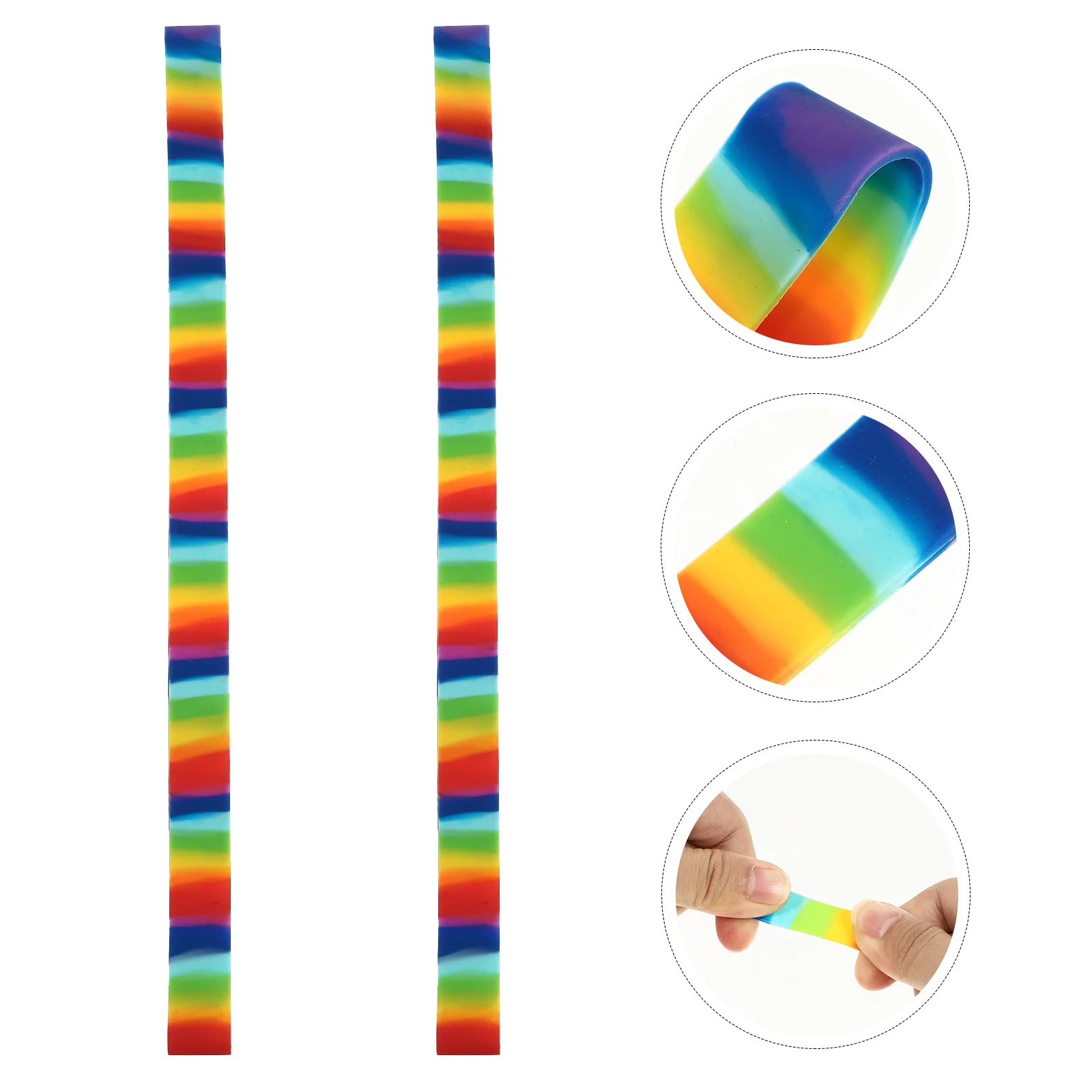 

2pcs Rainbow Silicone Beach Towel Clips for Lounge Chairs Pool Swimming Summer Travel Cruise Essentials Towel Holder Bands