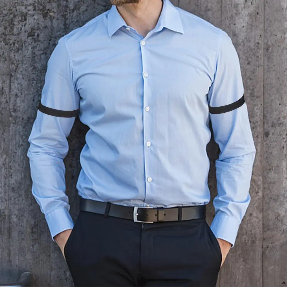 Elastic Shirt Armbands Garter for Men, Adjustable Metal Clip Shirt Sleeve Holder, Formal Business Wedding Suspender Arm Band