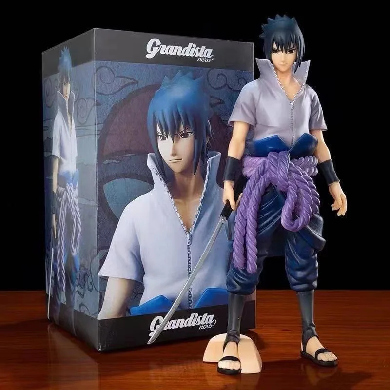 Figura de Anime de Naruto Shippuden GK Uchiha Sasuke Figma ABS, estatua de batalla, modelo de gran tamaño, juguetes, muñeca de regalo para niños, 29CM