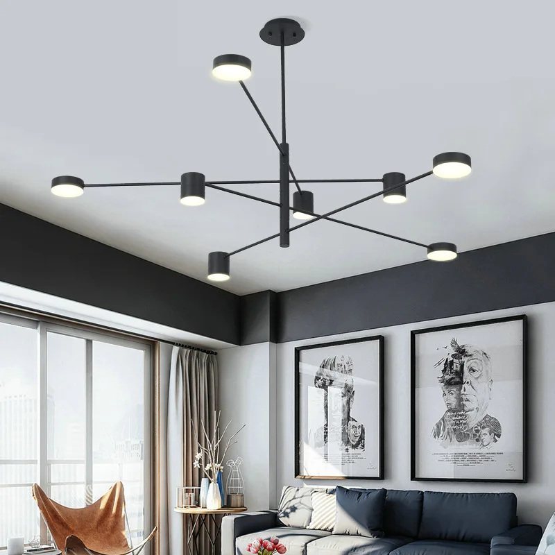 

Nordic Style Chandelier LED Light Black/Gold Bedroom Fashionable Romantic Lamp Decoration Maison Modern Light Living Dining Room