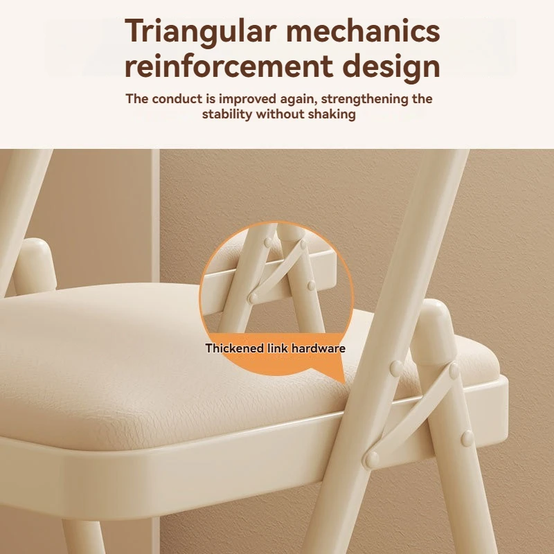 Folding chair, household simple dormitory chair, student dormitory armchair, metal exhibition news chair image 2