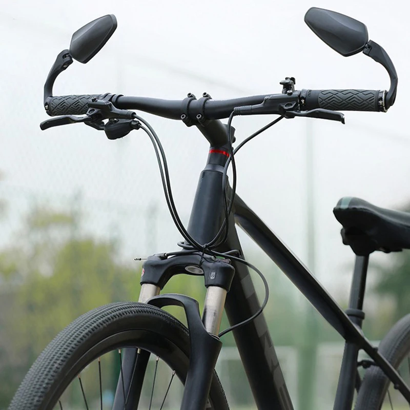 1/2 Uds manillar de bicicleta espejo retrovisor bicicleta de montaña Reflector de visión trasera de amplio alcance espejo de bicicleta ajustable