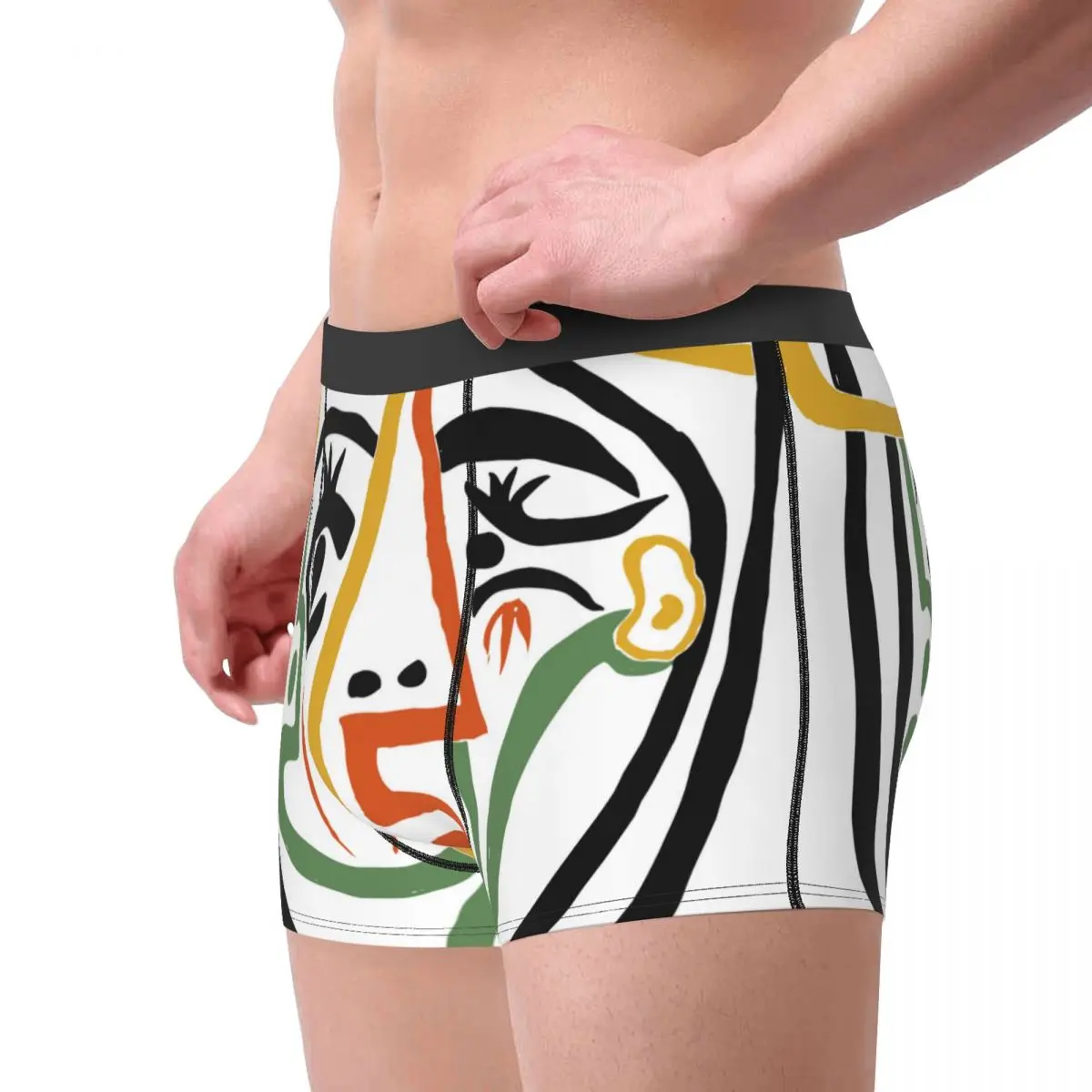 Men Picasso Underwear Novelty Boxer Briefs Shorts Panties Homme Mid Waist Underpants S-XXL