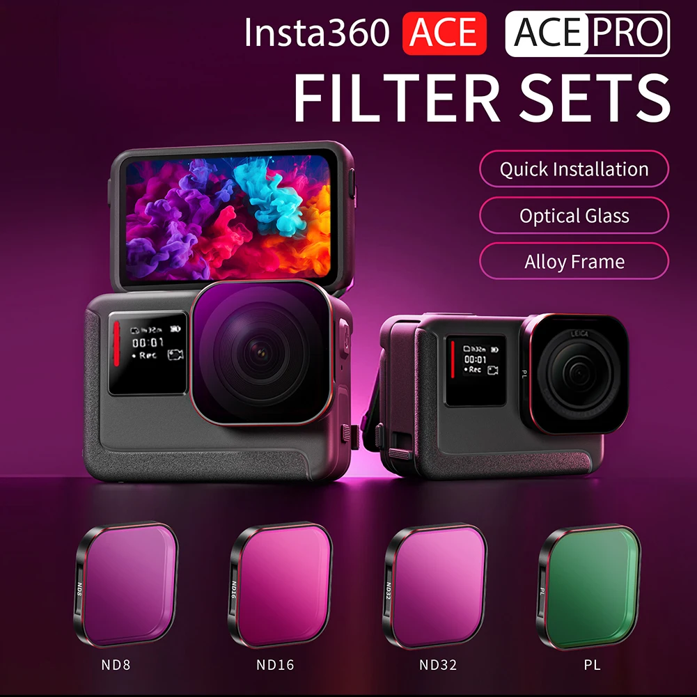 

Набор фильтров для объектива ND8 ND16 ND32 PL, поляризационные многослойные покрытия, водонепроницаемые защитные аксессуары для экшн-камеры, 4 шт.