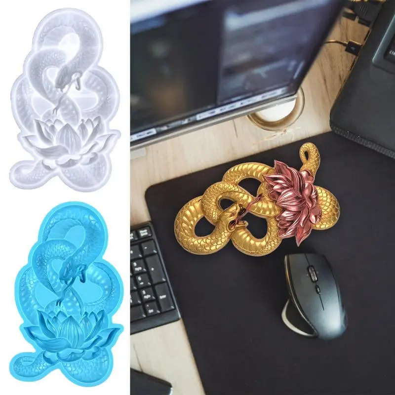 Creative Lotus Snake Silicone Mold For Resin DIY Crystal Epoxy Resin Mold Animal Shaped Handmade Resin Casting Mold