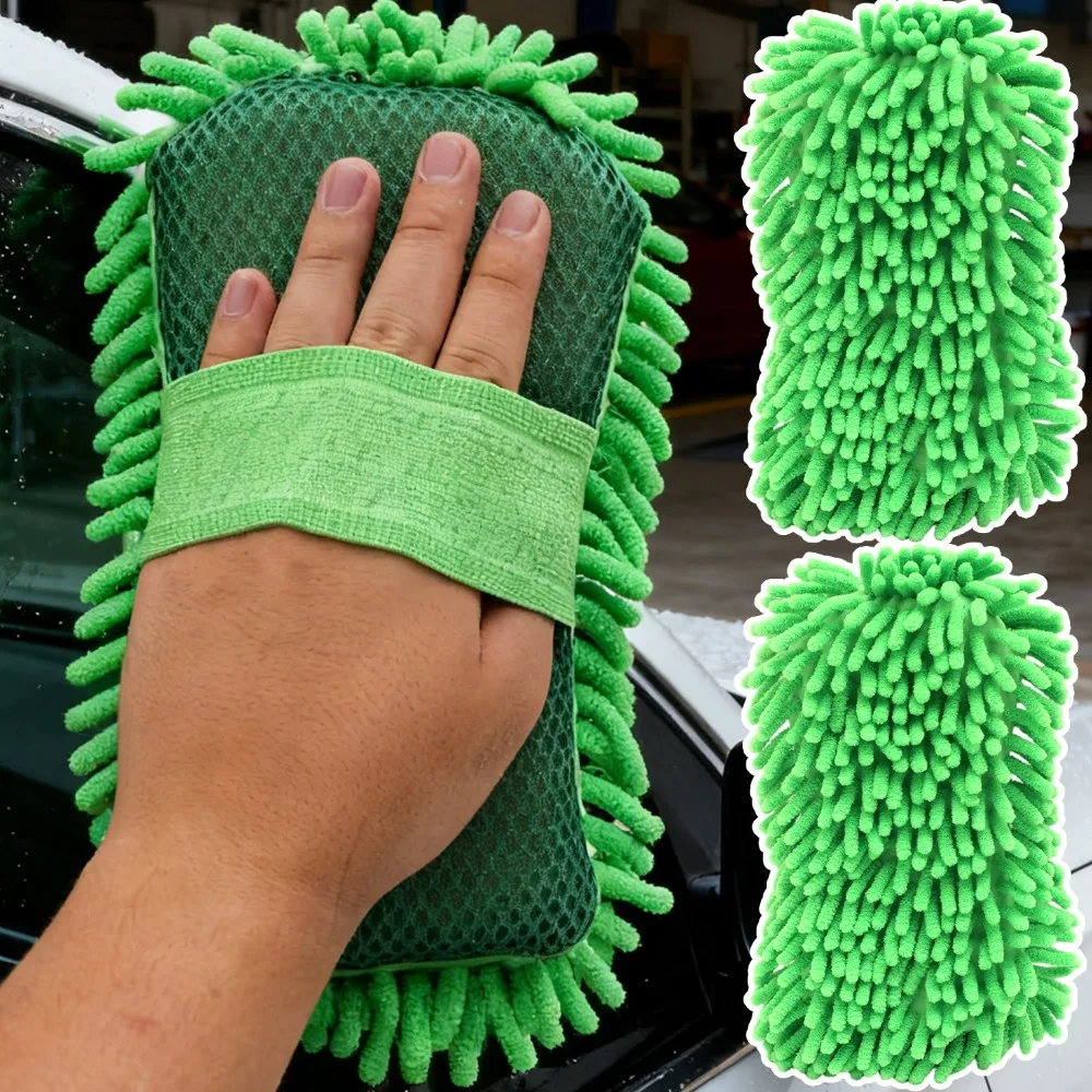

Car Wash Sponge Chenille Microfiber Brush Super Absorbent Scratch-Free Detailing Tool for Auto Truck Moto Home Kitchen Bathroom