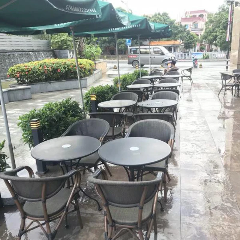 Outdoor leisure tables and chairs, courtyard, outdoor four chairs, one table with umbrella combination balcony, waterproof