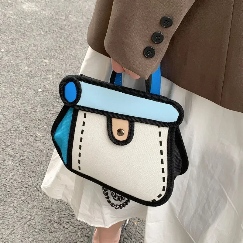 Anime Cartoon Cartoon Girl Heart Cute Cake Bag 2024 New Chain Color Contrast One Shoulder Crossbody Bag Girl Shoulder Bags