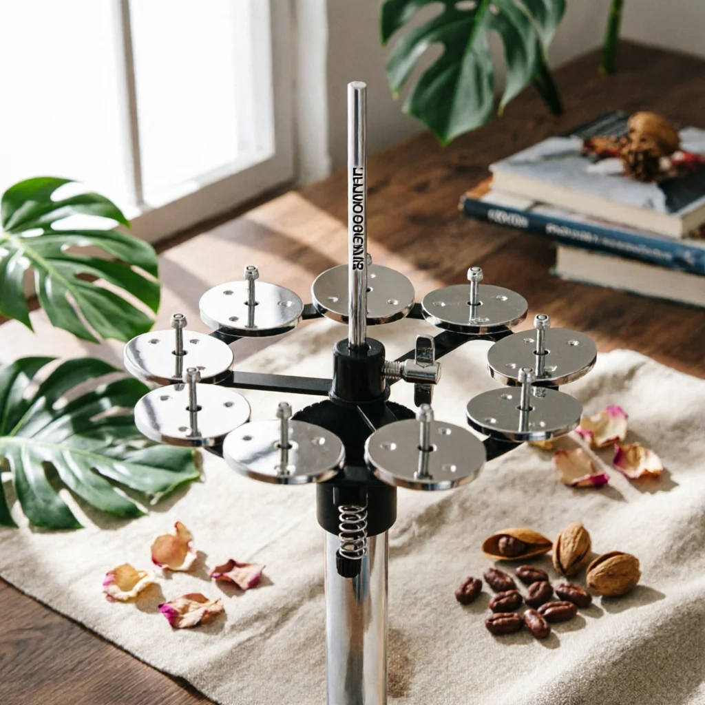 Hi-Hat Bell with Clamp Mount Compact Drum Cymbal Bell Percussion Accessory Metal Sturdy for Drummers, Stage, Practice Rigs