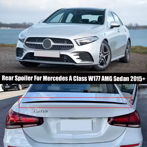 For Mercedes Benz Accessories A Class W177 A180 A200 A220 A35 AMG Sedan 4 Door 2015+ Gloss Black Rear Boot Lip Deck Lid Spoiler