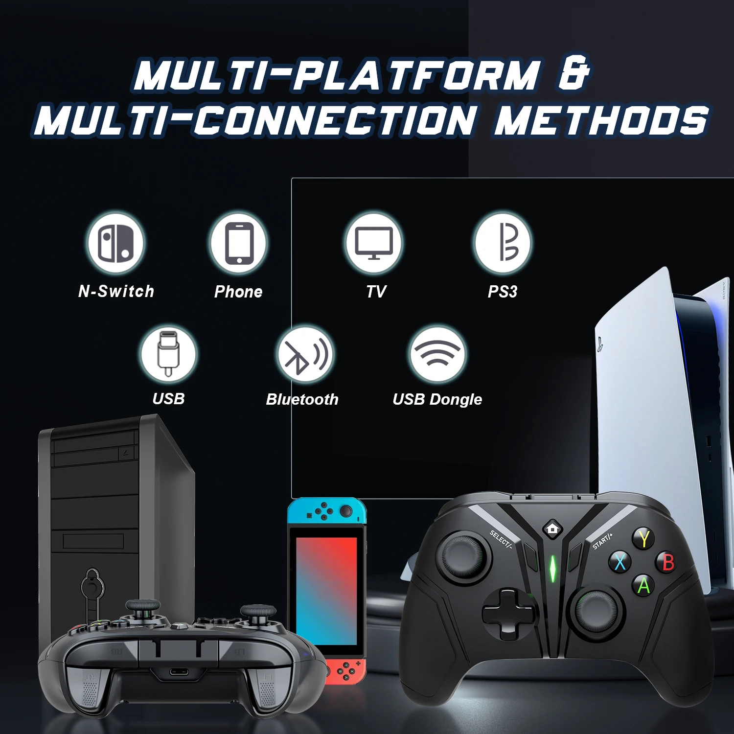 2.4G وحدة تحكم لاسلكية للتبديل برو/لايت/OLED ماندو غمبد للكمبيوتر/البخار/PS3/تي في بوكس أندرويد ذاكرة فلاش المقود لعبة