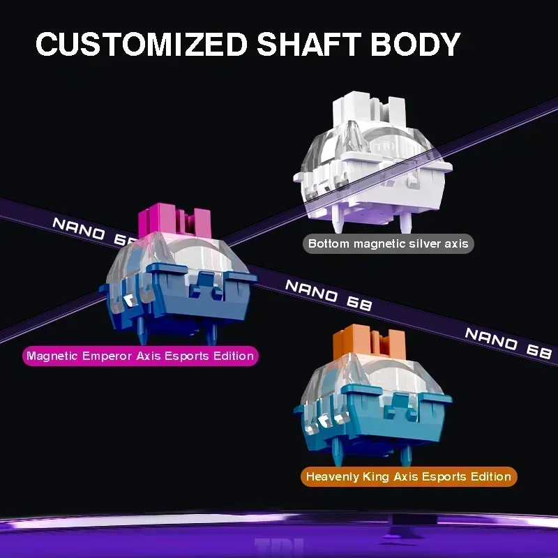 MADLIONS NANO68 HE Quick Trigger Keyboard Wired Keyboard Hall Effect Pad 8000 Hz Polling Rate  Adjustable Driver Keyboard