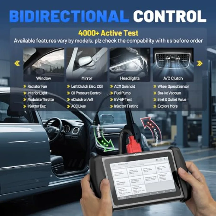 IP819 V2.0 أداة مسح ثنائية الاتجاه 2025 الماسح الضوئي التشخيصي obd2 المحدث مع وظيفة الاختبار النشط PMI 39 + إعادة تعيين ECU الترميز FC