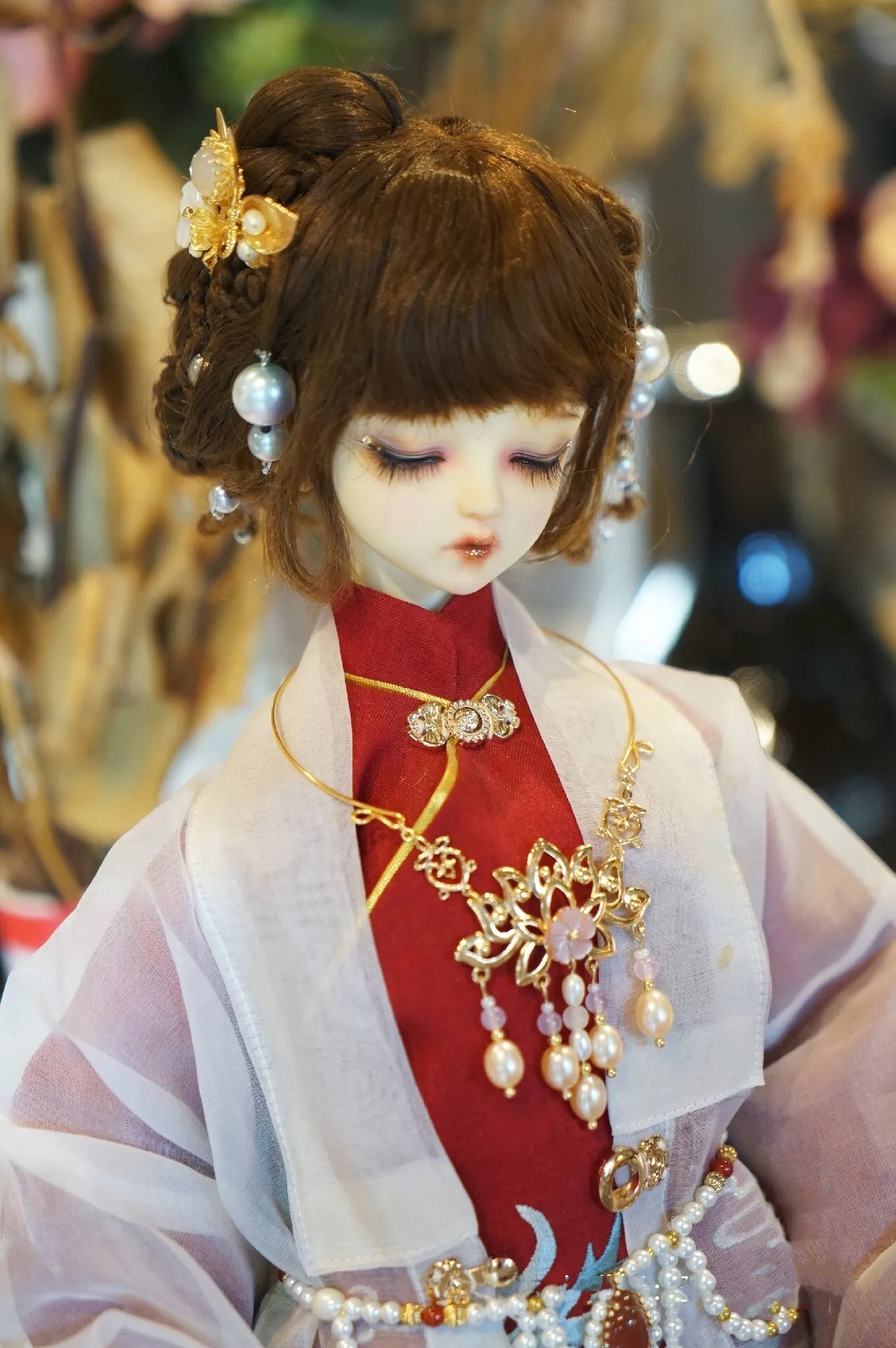 ドールネックレス-1-3-bjd-ドールジュエリー、アンクルサイズのティアラネックレス-首輪、フェニックスランプ、新しいオリジナル手作り装飾品