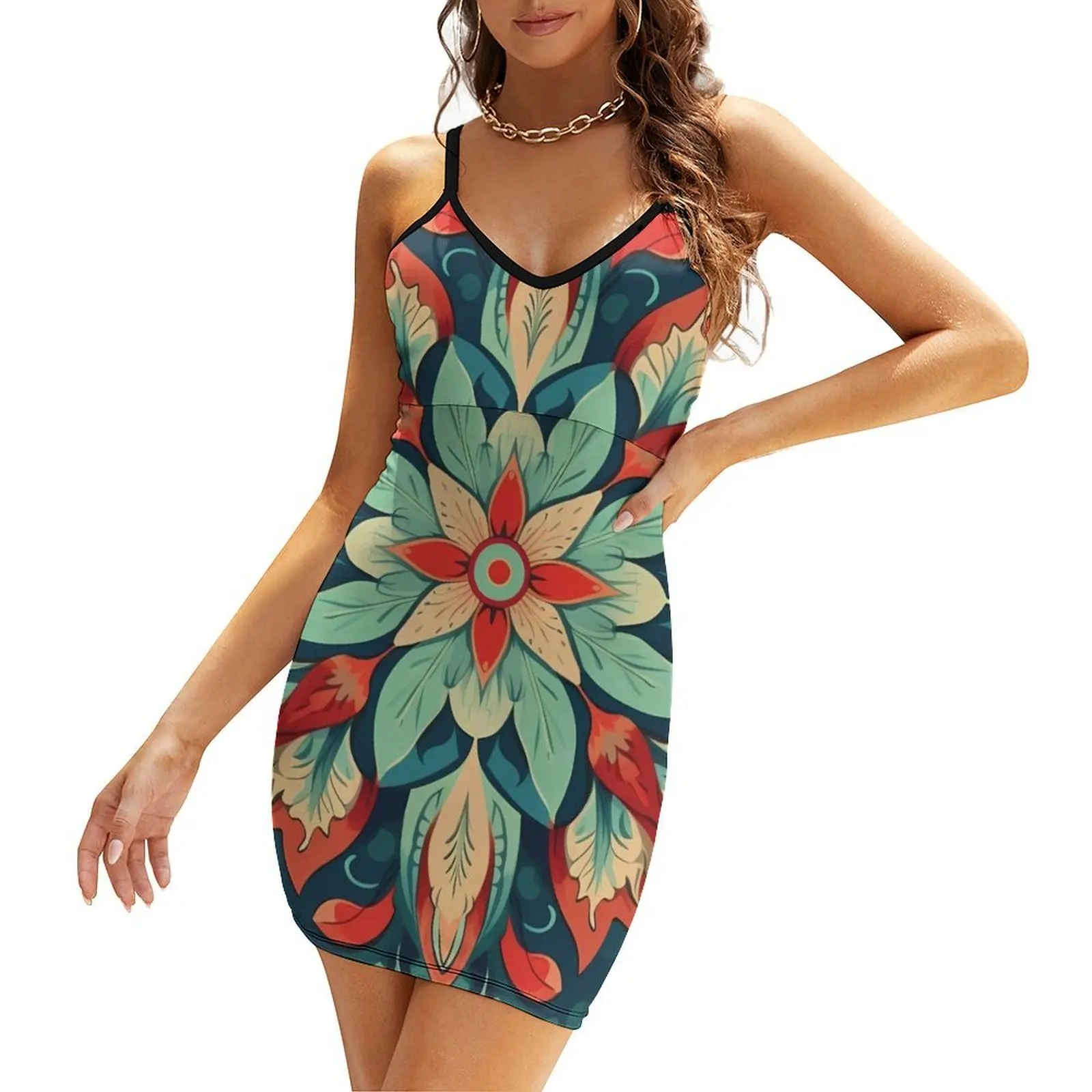 

Vintage Bohemian pattern, Captivating Floral design Sling Dress cocktail dresses Dress for pregnant women