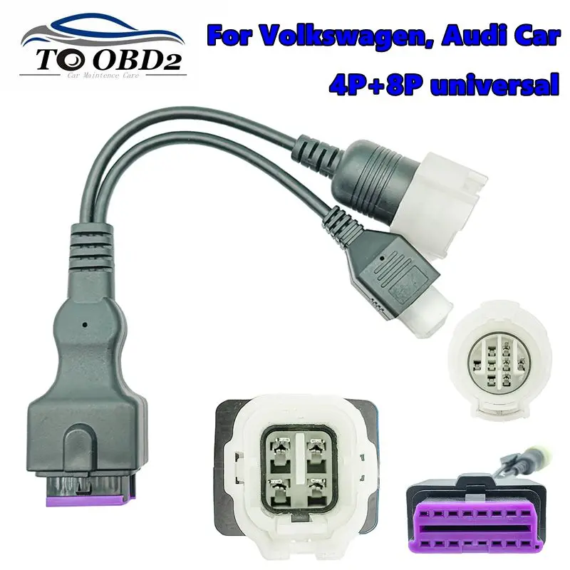 

Оригинальный автомобильный разъем OBD2, удлинительный кабель, подходит для соединительного кабеля Audi Volkswagen, фиолетовый интерфейсный кабель 2 в 1, кабель