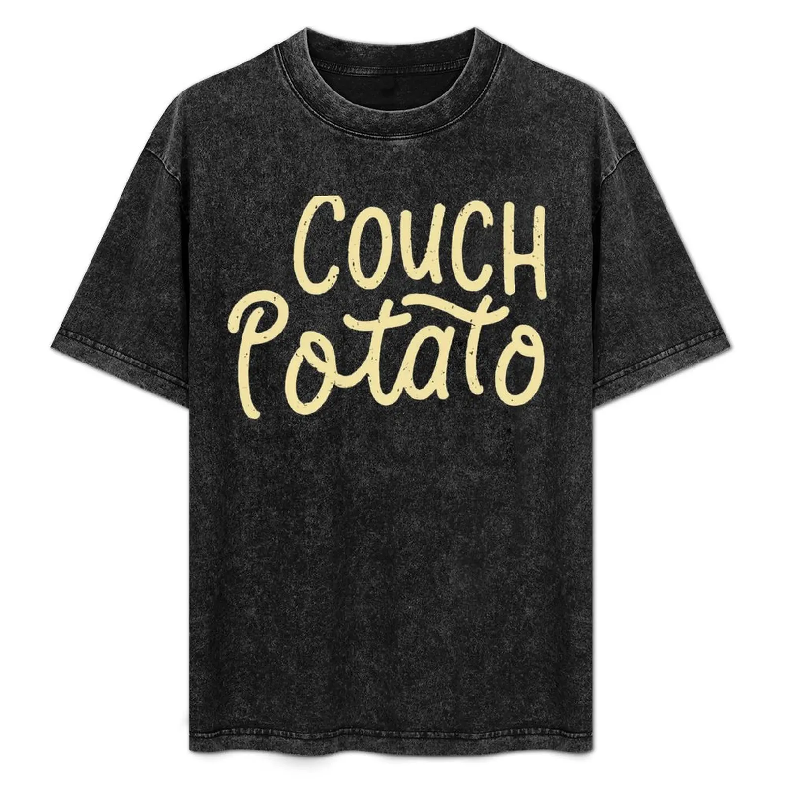 

Couch Potato - Peach Words On A Brown Background T-Shirt customs boys whites black t shirts for men