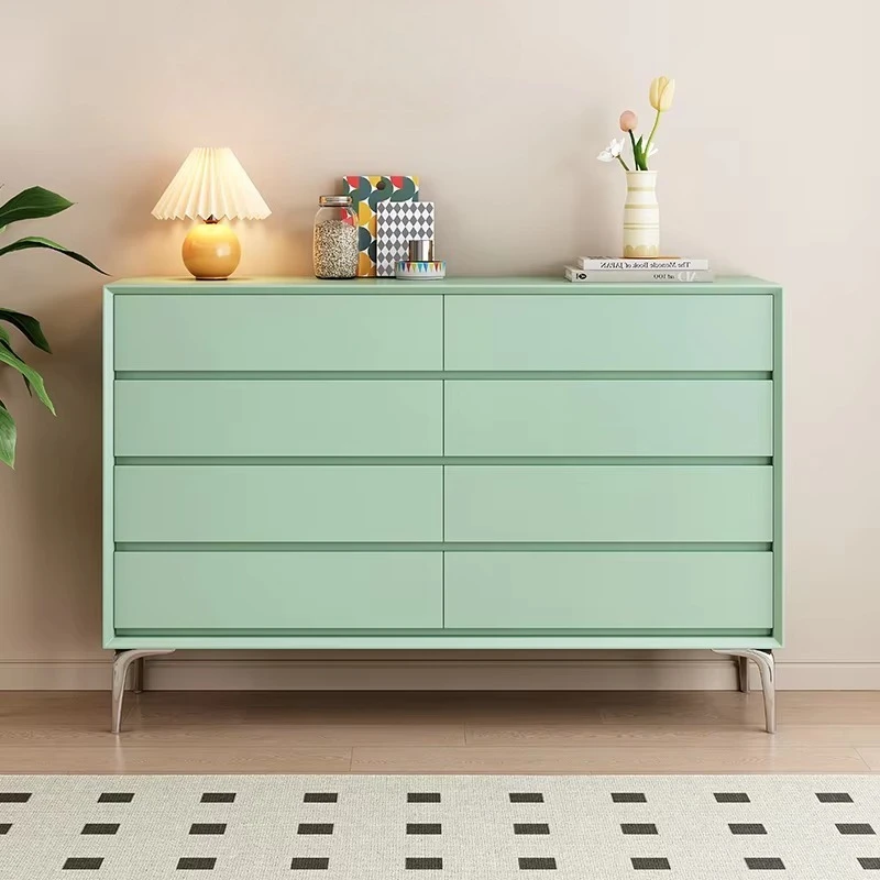 Modern design multi-colored solid wood chest of drawers suitable for living and dining rooms