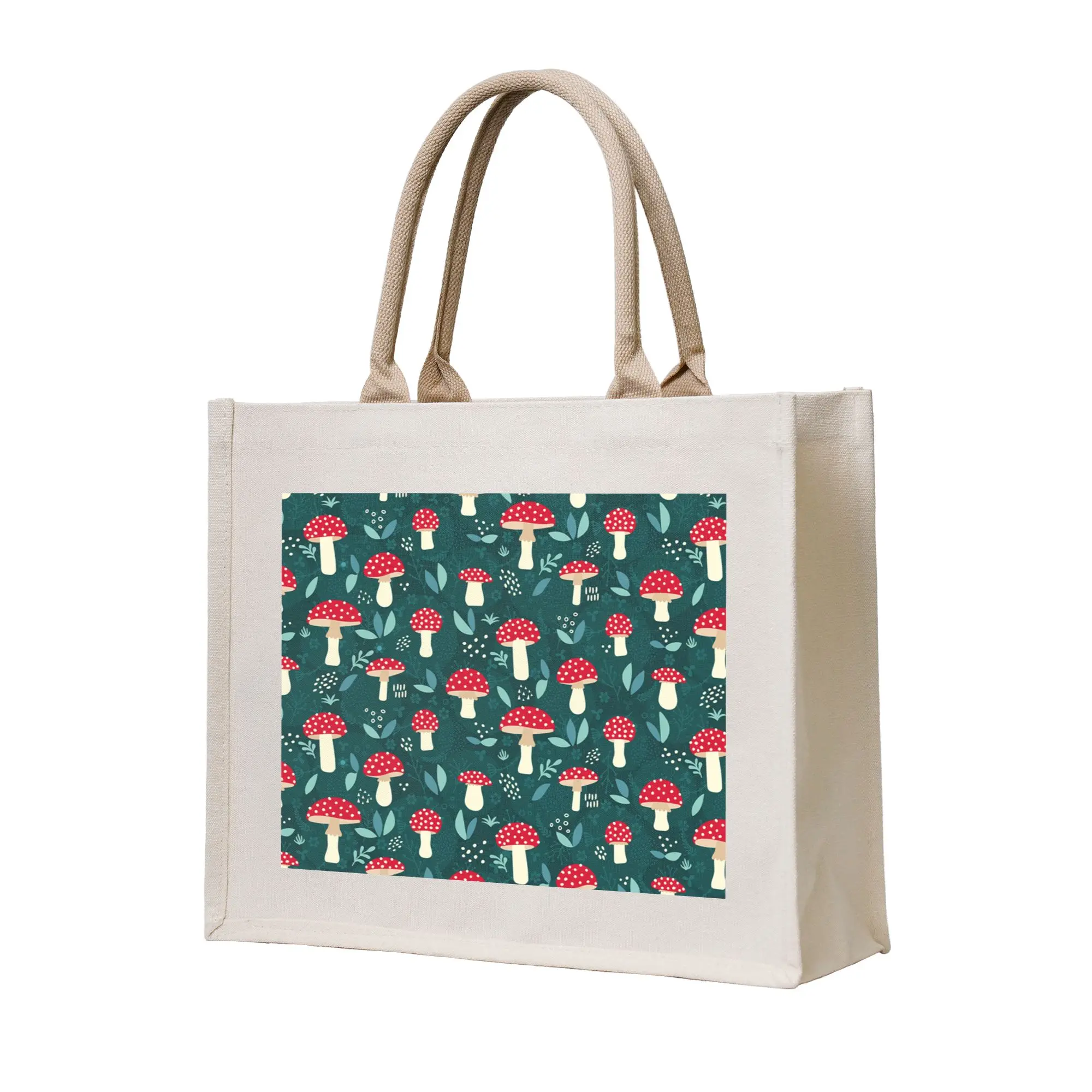 

Сумка-шоппер с принтом «Психоделические цветы и грибы» в стиле кавайи, портативная сумка через плечо