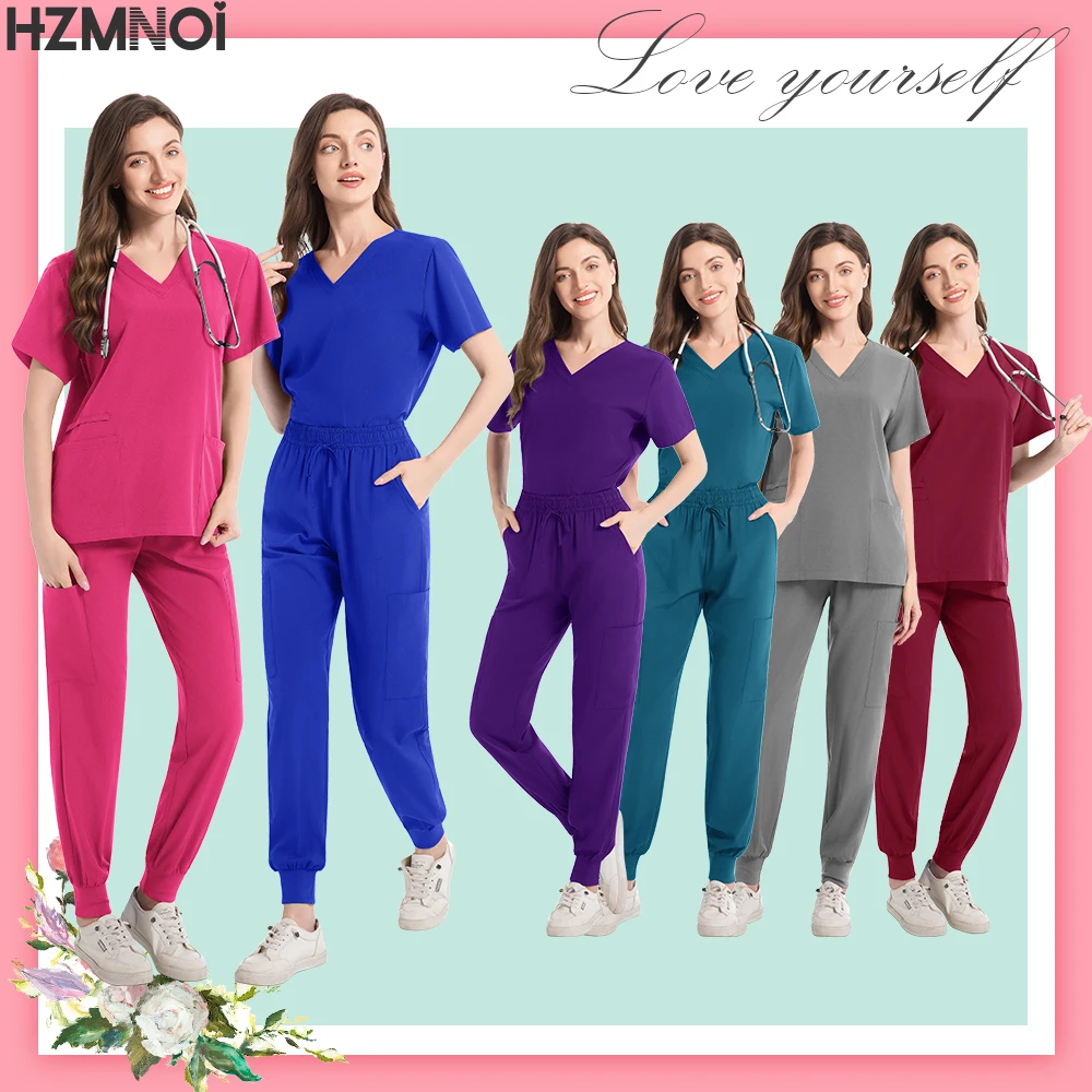 

Multicolor Unisex Short Sleeved Pharmacy Nurse Uniform Hospital Doctor Workwear Oral Dental Surgery Uniforms Medical Scrubs Sets