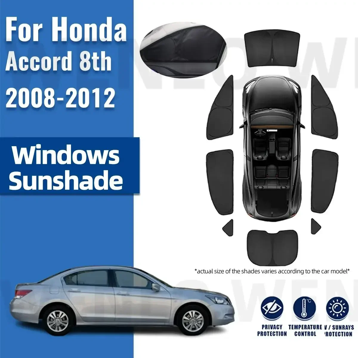 

For Honda Accord 8th 2008 2009 2010 2011 2012 Full Cover Car Sunshade Front Windshield Curtain Rear Side Window Sun Visor Shade