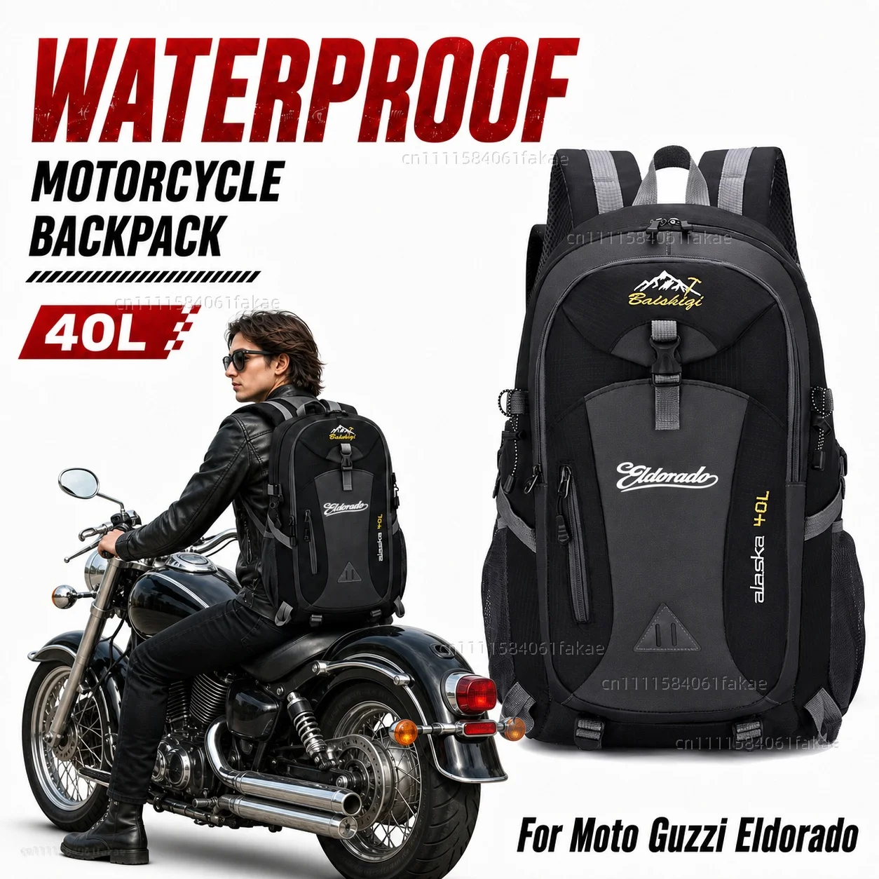 

For Moto Guzzi Eldorado 2015-2020 Cruiser Motorcycle Backpack 40L Waterproof Travel Backpack Outdoor Hiking Camping Daypack