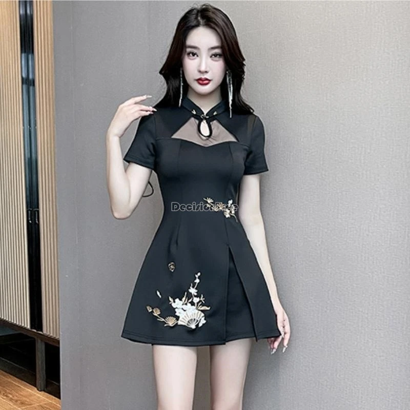 2024 foot bath technician work clothes foot massage beauty salon women's improved cheongsam fashion sexy dress spa uniform w995