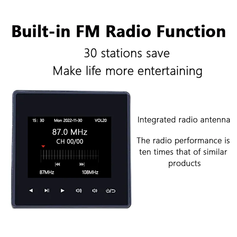 Imagem -04 - Amplificador de Som In-wall Bluetooth Sistema de Som Home Theater Suporte de Placa de Parede Estéreo Rádio fm Usb Hotel e Restaurante