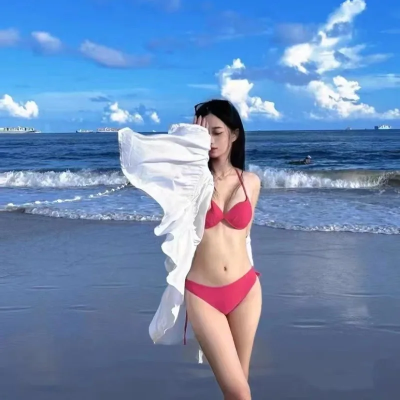 مجموعة بيكيني وردية للنساء: ملابس سباحة مثيرة بوش أب لجميع أحجام الصدر، ملابس سباحة لقضاء العطلات على الشاطئ وأساسيات حمام السباحة في المنتجع