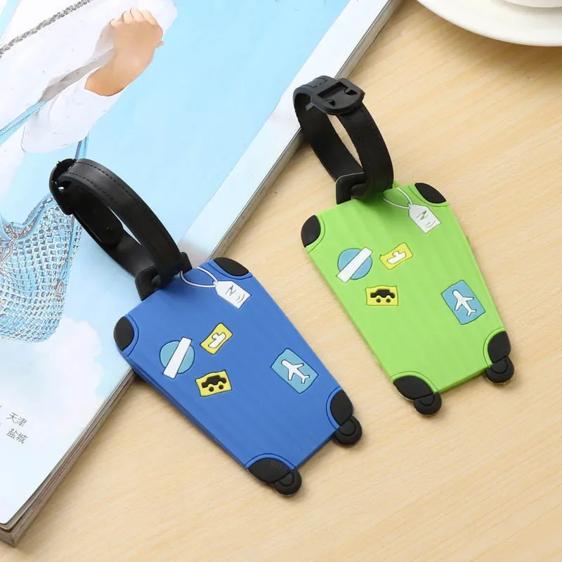 Portable PVC Luggage Tag Travel Accessories Baggage Name Tags Suitcase Address Label Holder Organizer for Travel Luggage Strap