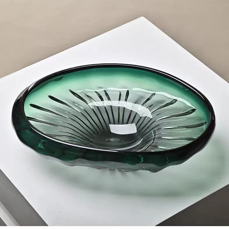 PYH hotel front desk ornaments lobby decoration gradual change glass fruit plate light luxury sales office