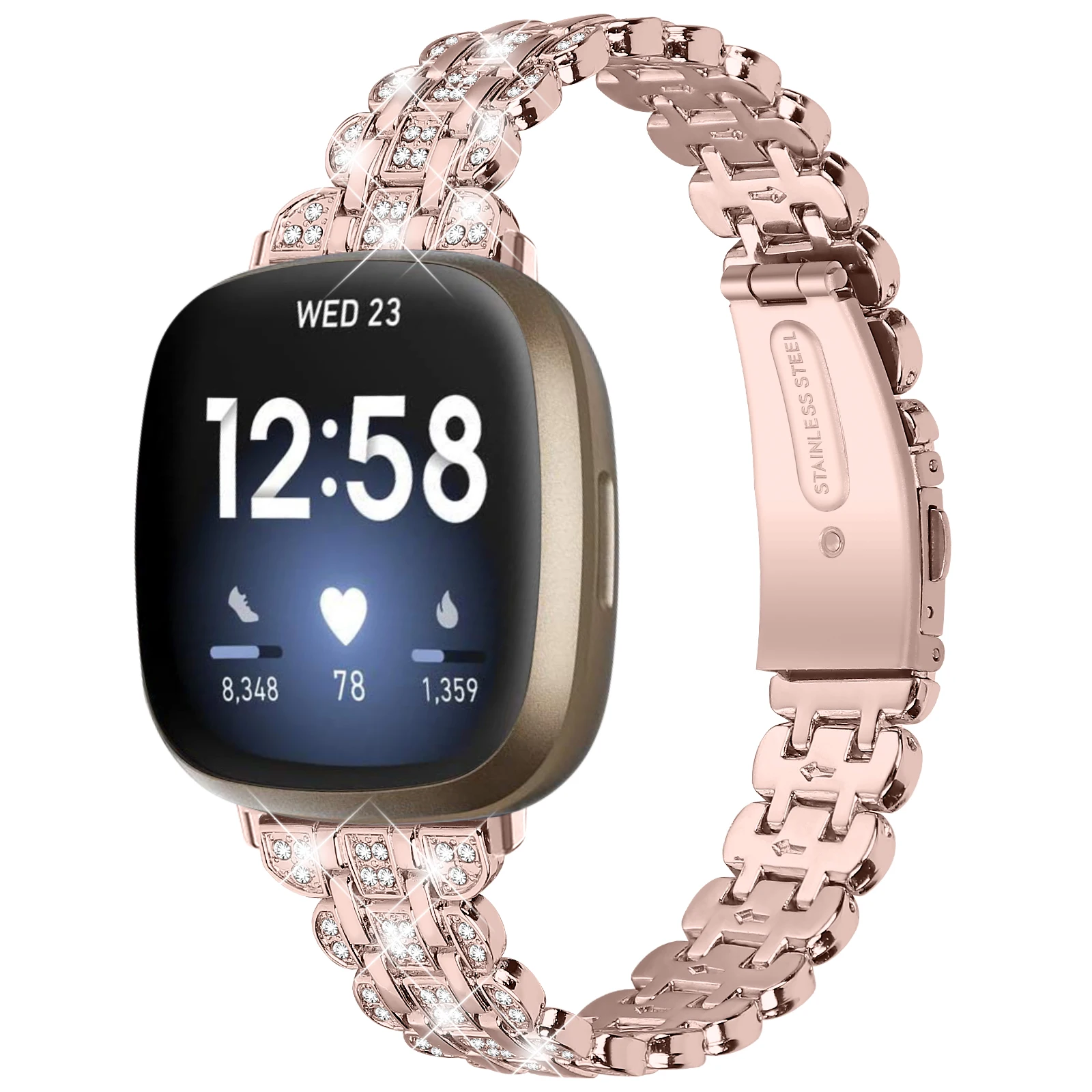 Ремешок с блестящим бриллиантом, металлический ремешок для Fitbit Versa3 Sense, ремешок для часов, браслет для Fitbit Versa4 Sense2, сменный ремешок, аксессуары