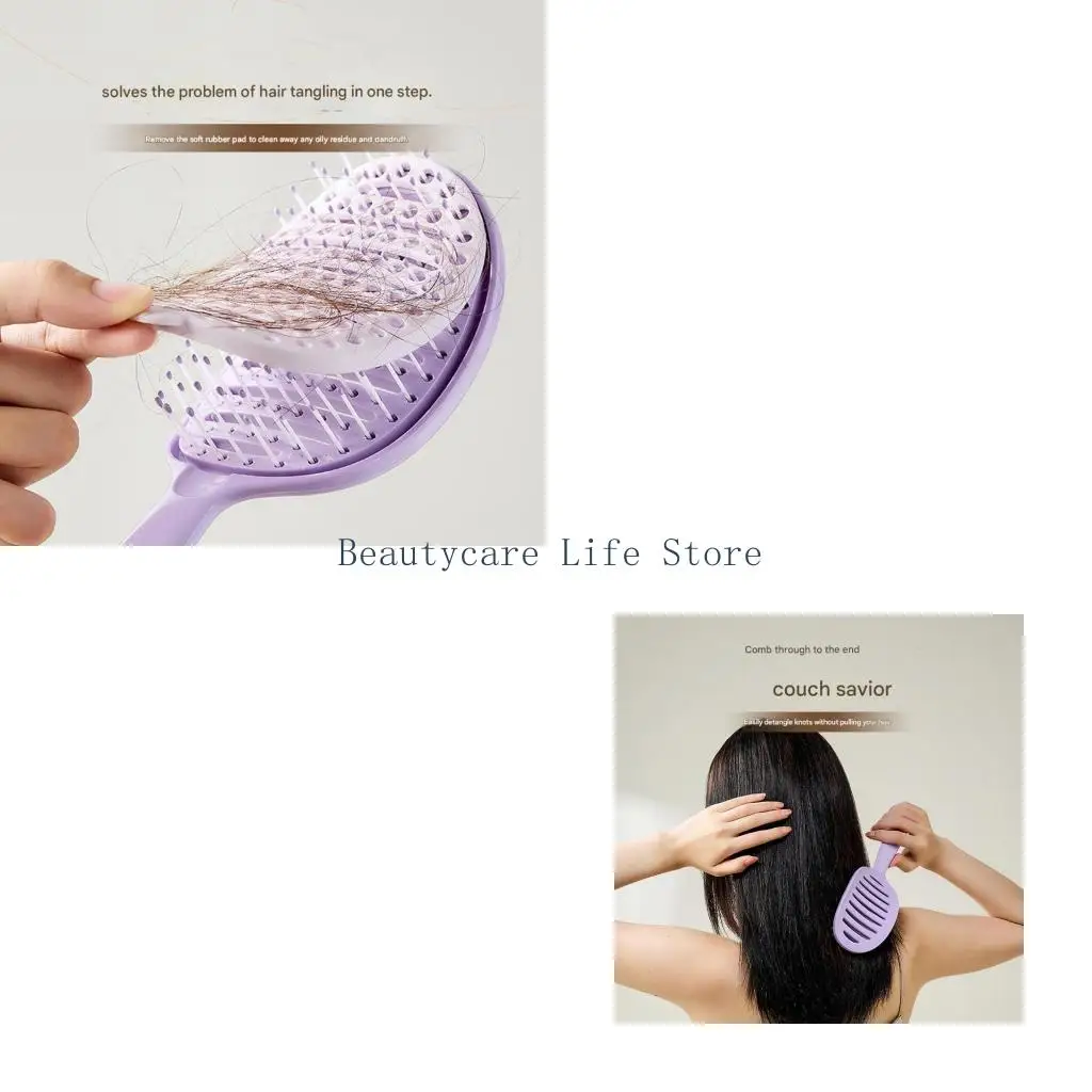 

Водостойкая пластиковая расческа 652C для использования в ванной комнате, автоматическая чистка, полый дизайн, придание объема и