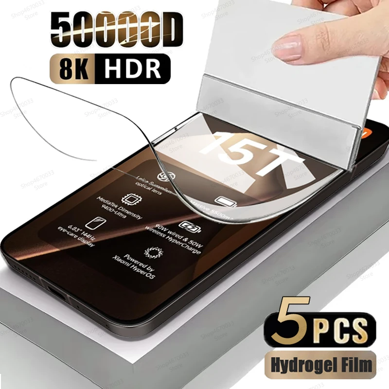 

5PCS Hydrogel Film For Xiaomi 15T Pro 14T 13T 12T 11T 10T Screen Protector For Xiaomi 17 Pro Max 14 15 13 12 11 Ultra Pro Lite
