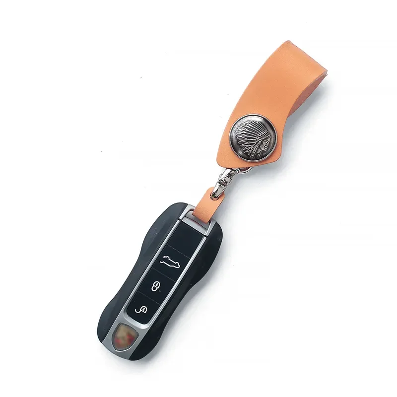 for Porsche Panamera Macan Cayenne 718 Genuine Leather Handmade Custom High End Keychain Buckle Accessories